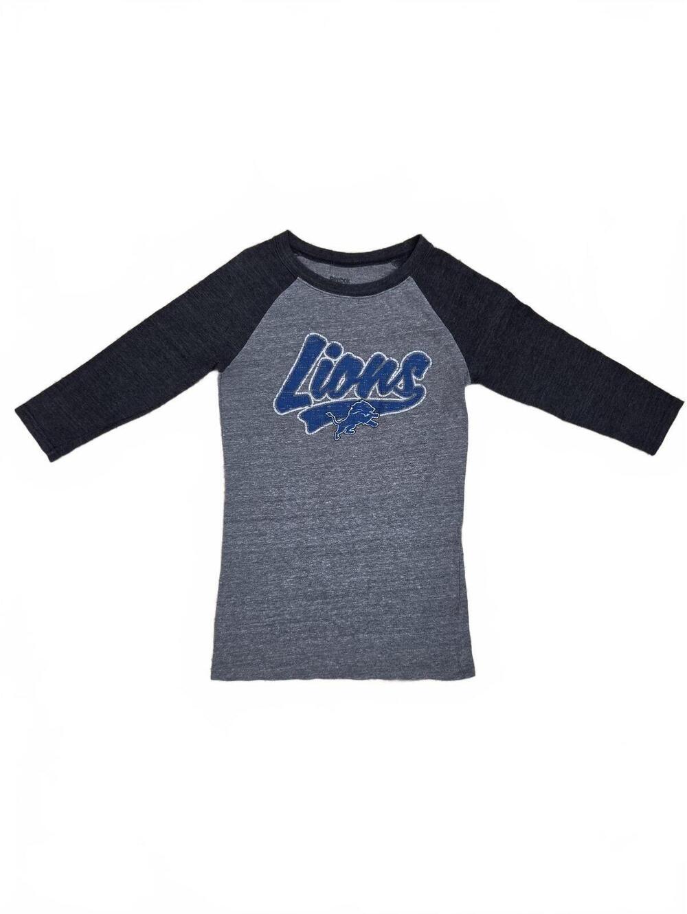 Reebok NFL Detroit Lions Women's Raglan 3/4 Sleeve T-Shirt Size S